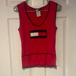 Red Tommy sweater tank top